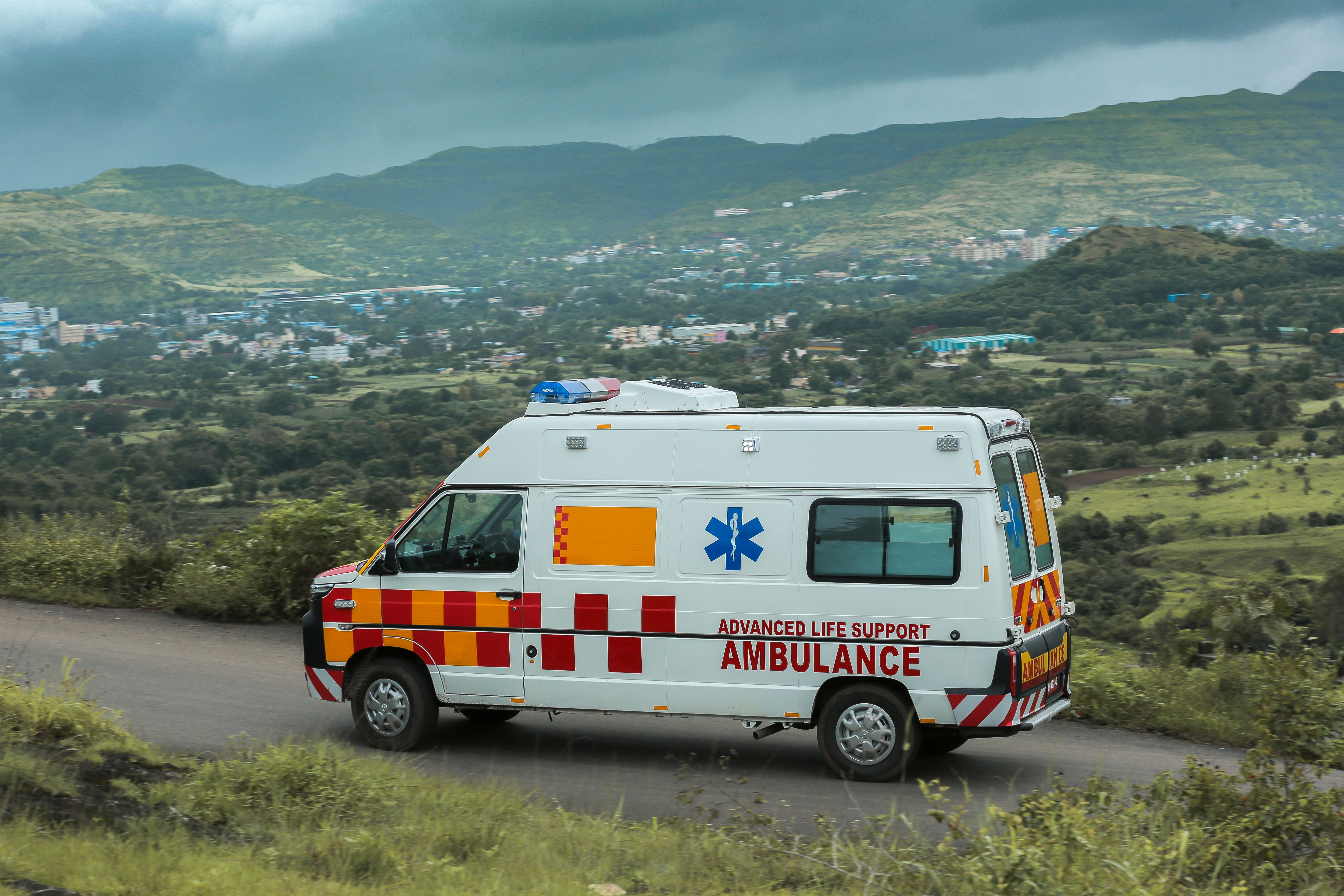 A professional private patient transport vehicle ready for a journey